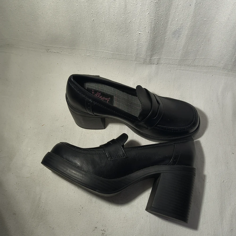 Women's 3 Inch Black Wedge Heel Slip On Loafers By Jelly Pop - Picture 6 of 6